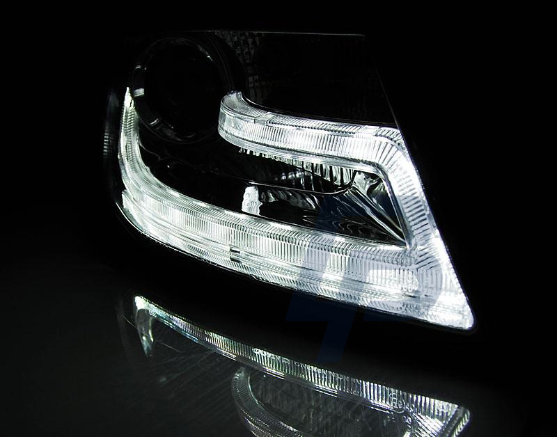HEADLIGHTS AUDI A4 B8 04.08-11 TRU DRL CHROME - 2