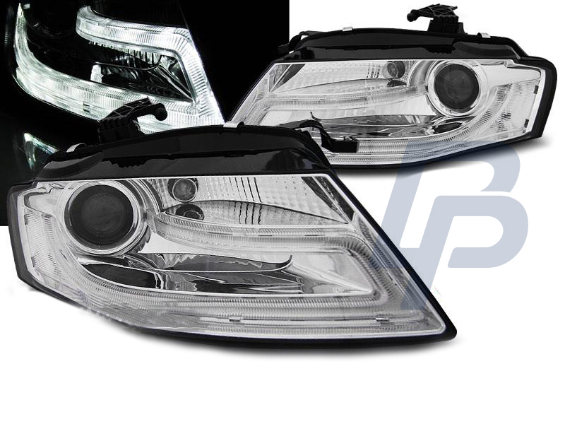 HEADLIGHTS AUDI A4 B8 04.08-11 TRU DRL CHROME - 5