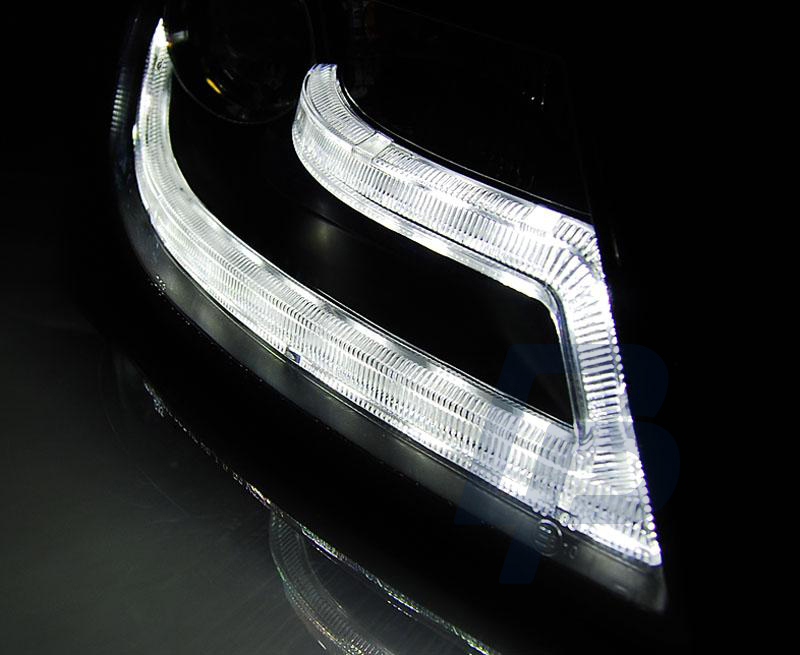 HEADLIGHTS AUDI A4 B8 04.08-11 TRU DRL BLACK - 2
