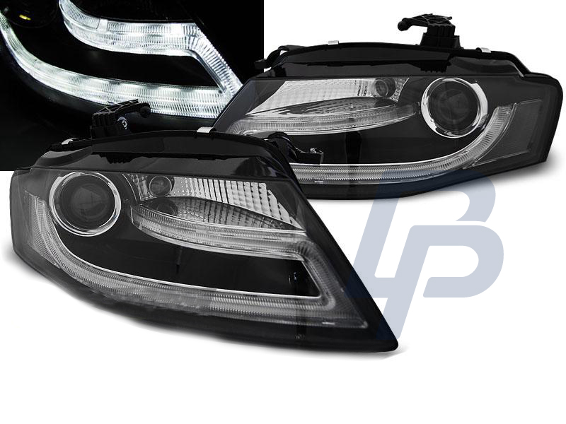 HEADLIGHTS AUDI A4 B8 04.08-11 TRU DRL BLACK - 5