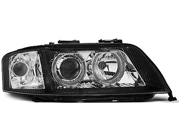 HEADLIGHTS AUDI A6 06.01-05.04 ANGEL EYES BLACK