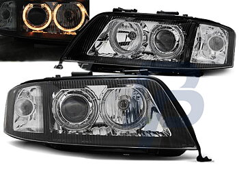 HEADLIGHTS AUDI A6 06.01-05.04 ANGEL EYES BLACK
