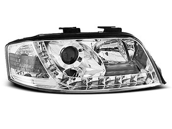 HEADLIGHTS AUDI A6 06.01-05.04 DAYLIGHT CHROME