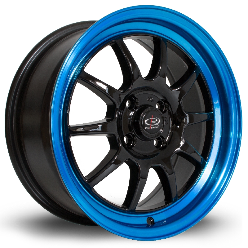 ROTA GT3 16 INCH 7J 4X100 ET40 BLACKCBLUELIP