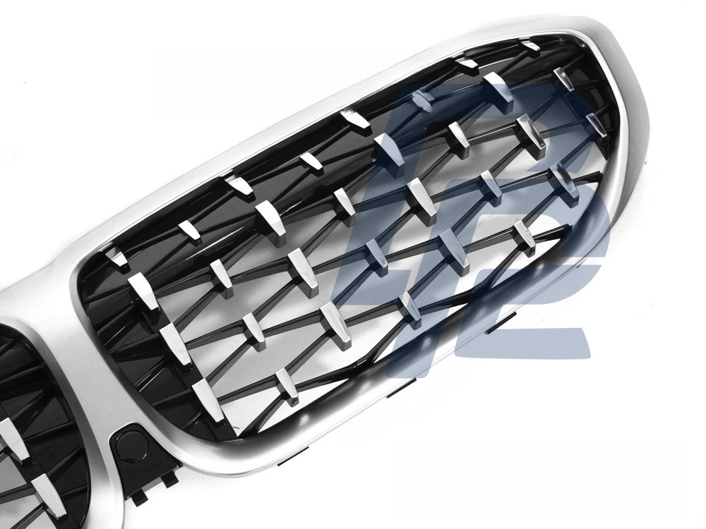 Grille Diamond Silver Matt Chrome for BMW G20 / G21 2019–2022 - 5