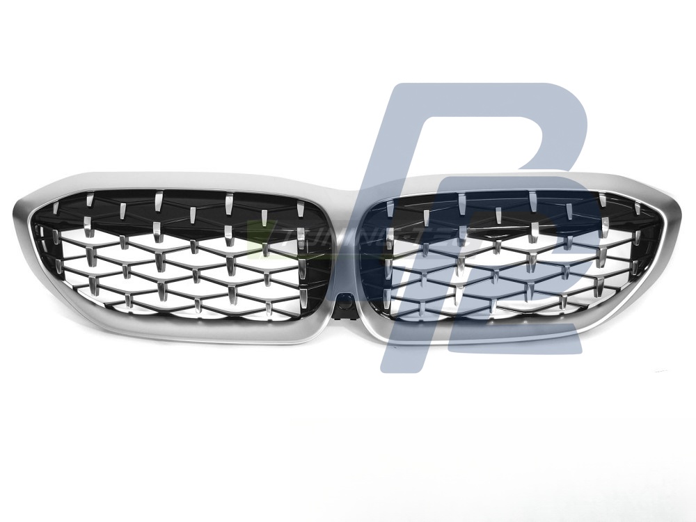 Grille Diamond Silver Matt Chrome for BMW G20 / G21 2019–2022 - 6