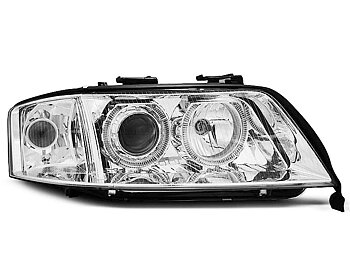 HEADLIGHTS AUDI A6 06.01-05.04 ANGEL EYES CHROME