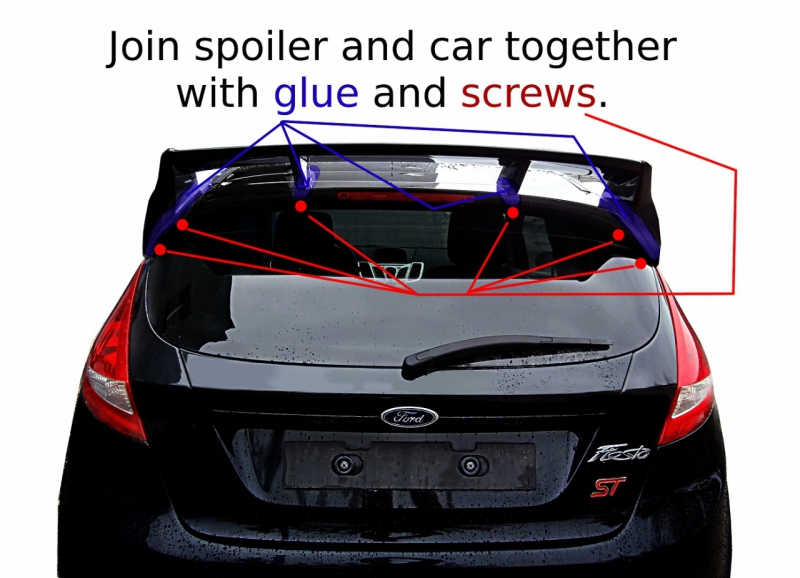 ROOF SPOILER FORD FIESTA MK7 (FOCUS RS LOOK) - 8