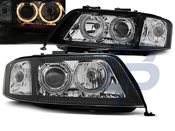 HEADLIGHTS AUDI A6 A6 06.01-05.04 ANGEL EYES BLACK XENON