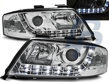 HEADLIGHTS AUDI A6 05.97-05.01 DAYLIGHT CHROME