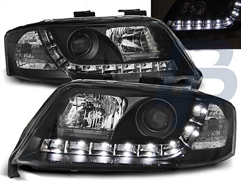 HEADLIGHTS AUDI A6 05.97-05.01 DAYLIGHT BLACK