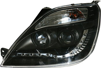 FORD FIESTA 02-09 R8 STIL LED STRÅLKASTARE SVARTA V1