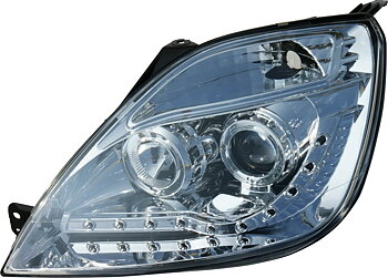 FORD FIESTA 02-09 R8 STIL LED STRÅLKASTARE KROMADE V1