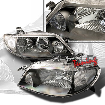 MAZDA PROTEGE 5D 01-03 HEADLIGHTS BLACK [KS]