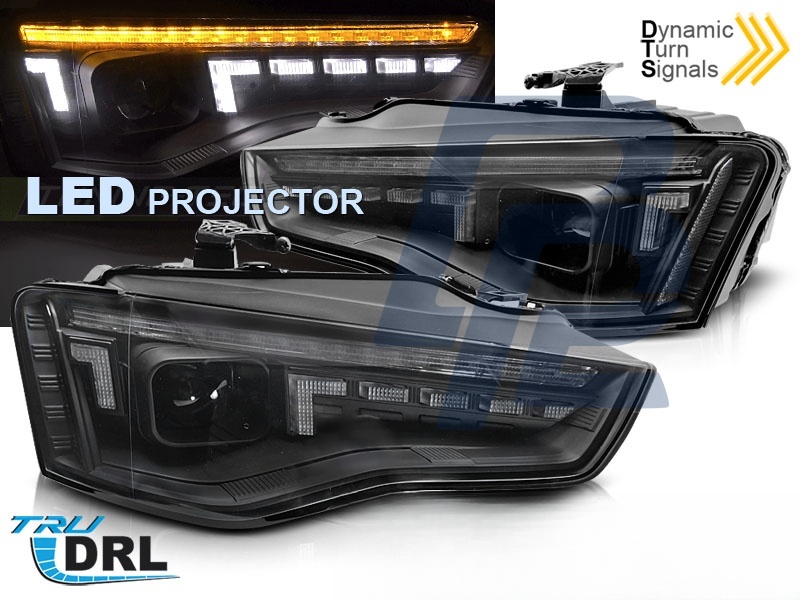 LED Headlights LED Black Sequential for Audi A5 2011–2016 - 2