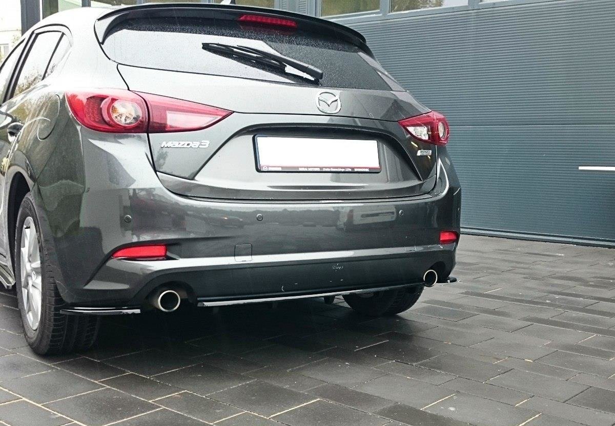 Central Rear Splitter (Vertical Bars) Mazda 3 Mk3 Facelift - 3