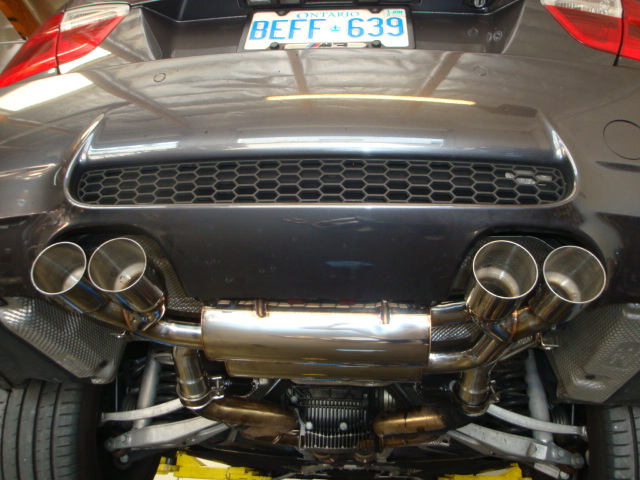 BMW E90 M3 08+ AXLE BACK DUAL EXHAUST POLISHED TIP [MR] - 4