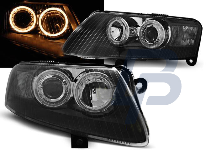 HEADLIGHTS AUDI A6 C6 04.04-08 ANGEL EYES BLACK - 2