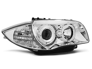 HEADLIGHTS BMW 1 E87 / E81 04-07 ANGEL EYES CHROME