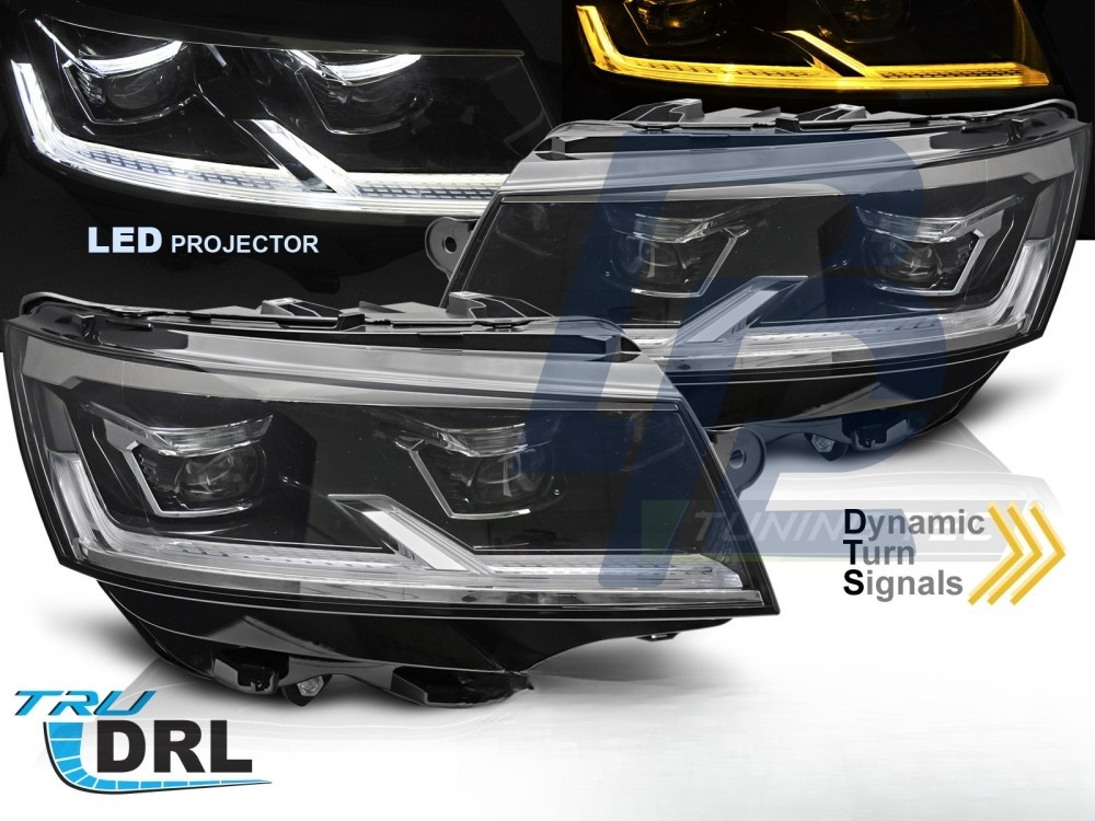Full LED Headlights Black DRL Sequential for VW T6.1 2020–2024 - 4