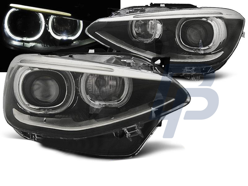 HEADLIGHTS BMW F20 / 21 11-12.14 AE TRUE DRL BLACK - 4