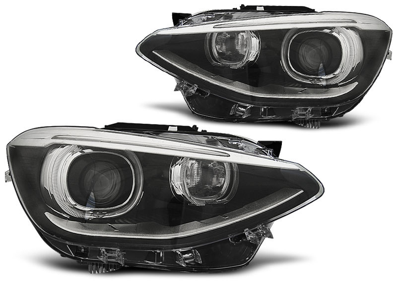 HEADLIGHTS BMW F20 / 21 11-12.14 AE TRUE DRL BLACK