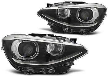 HEADLIGHTS BMW F20 / 21 11-12.14 AE TRUE DRL BLACK