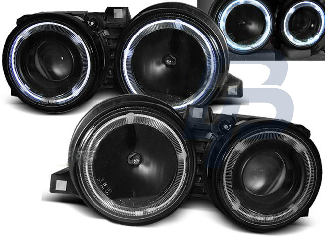 HEADLIGHTS BMW E30 11.82-06.94 ANGEL EYES BLACK - 2
