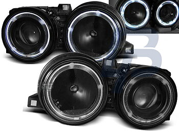 HEADLIGHTS BMW E30 11.82-06.94 ANGEL EYES BLACK