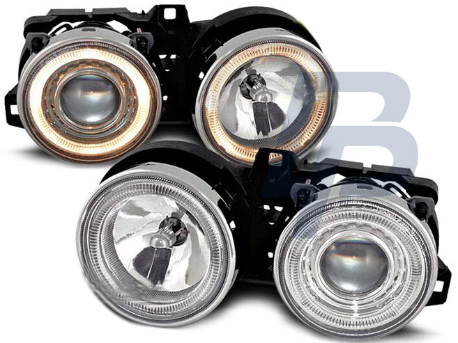 HEADLIGHTS BMW E30 11.82-06.94 ANGEL EYES CHROME - 2