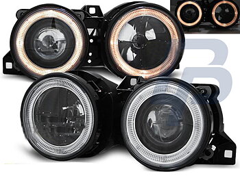 HEADLIGHTS BMW E30 11.82-06.94 ANGEL EYES BLACK