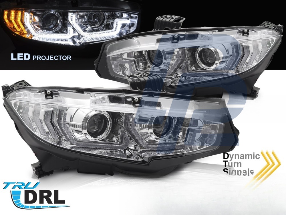 LED Headlights Chrome DRL Sequential for Honda Civic X 2016–2021 - 3