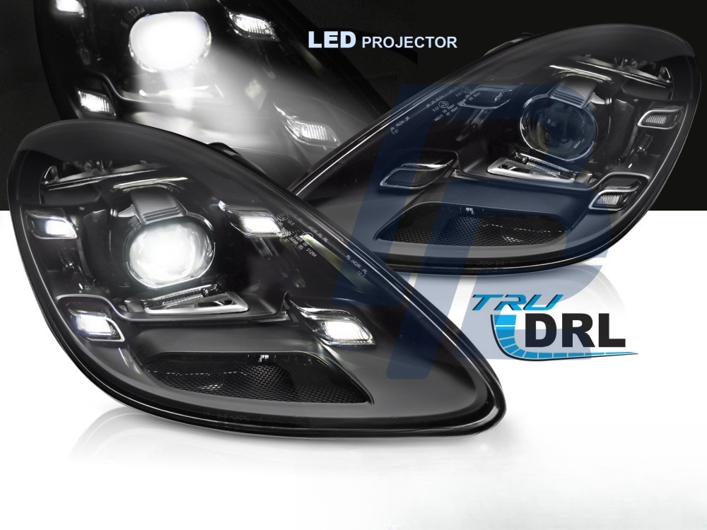 LED Headlights Black for Porsche Boxster Cayman 718 2016– - 2