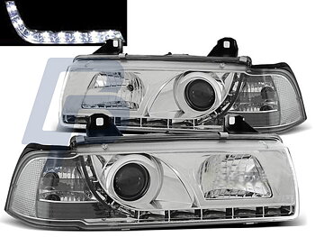HEADLIGHTS BMW E36 12.90-08.99 DAYLIGHT CHROME
