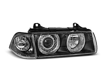 HEADLIGHTS BMW E36 12.90-08.99 ANGEL EYES BLACK
