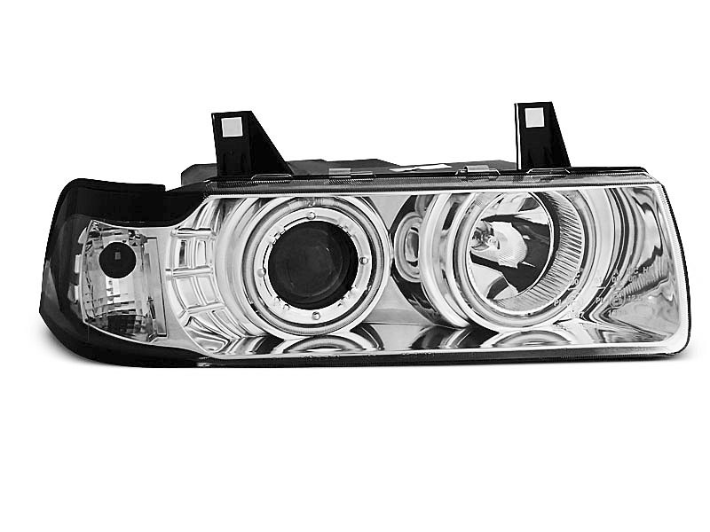 HEADLIGHTS BMW E36 12.90-08.99 S/C/T ANGEL EYES CHROME