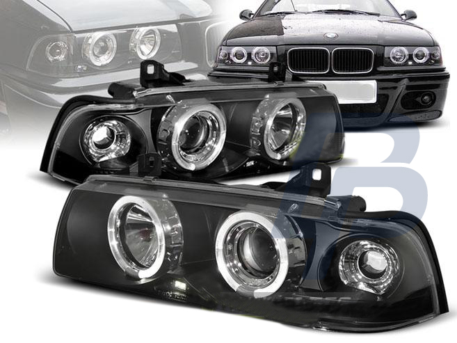 HEADLIGHTS BMW E36 12.90-08.99 ENGEL EYES BLACK - 2