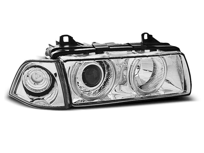 HEADLIGHTS BMW E36 12.90-08.99 ANGEL EYES CHROME