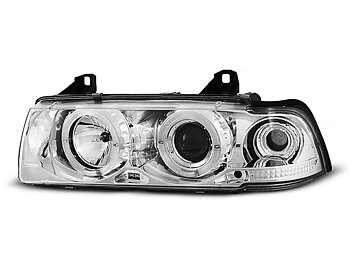 HEADLIGHTS BMW E36 12.90-08.99 ANGEL EYES CHROME