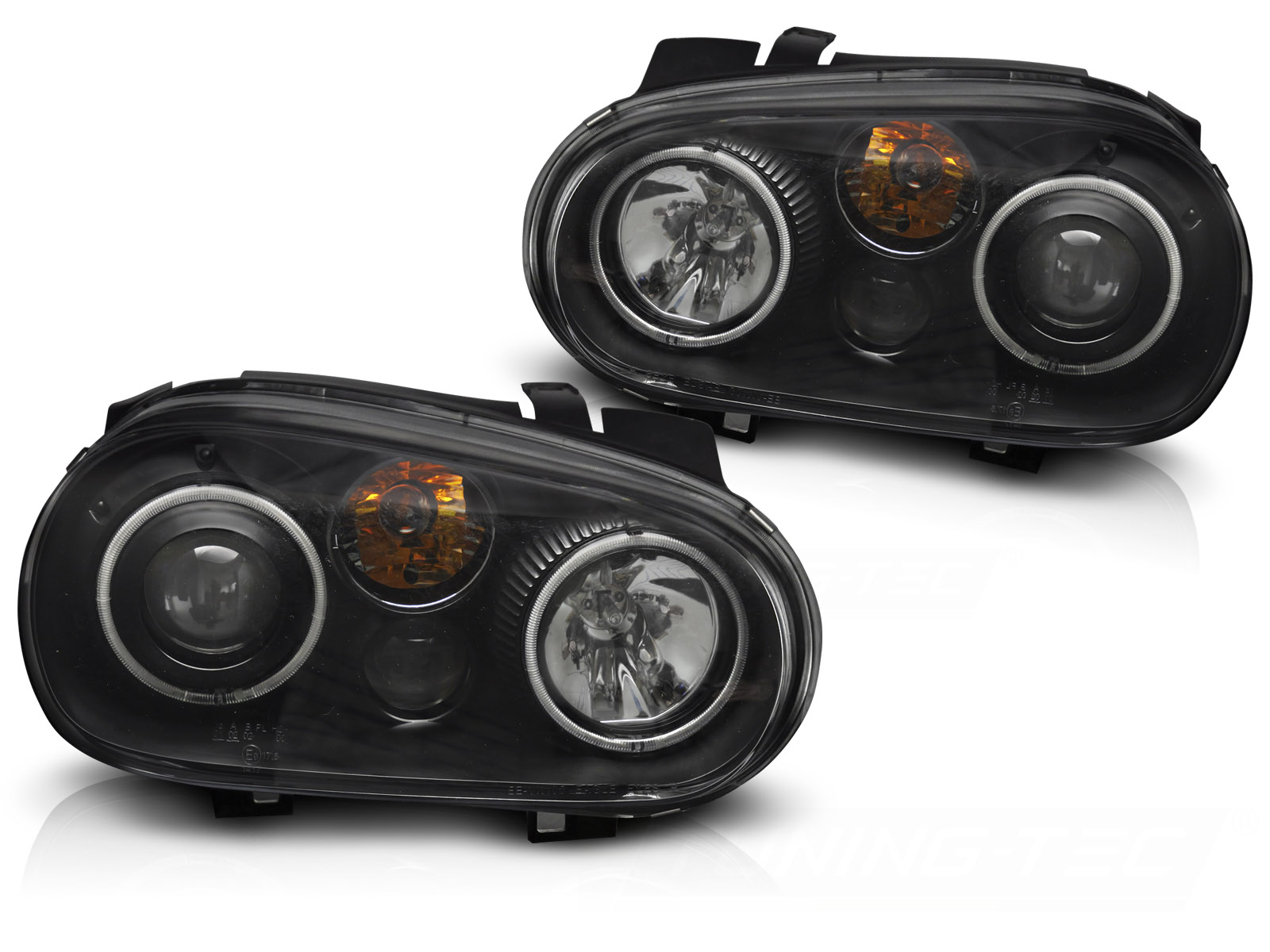 STRÅLKASTARE ANGEL EYES CCFL SVART TILL VW GOLF IV 1997-2003