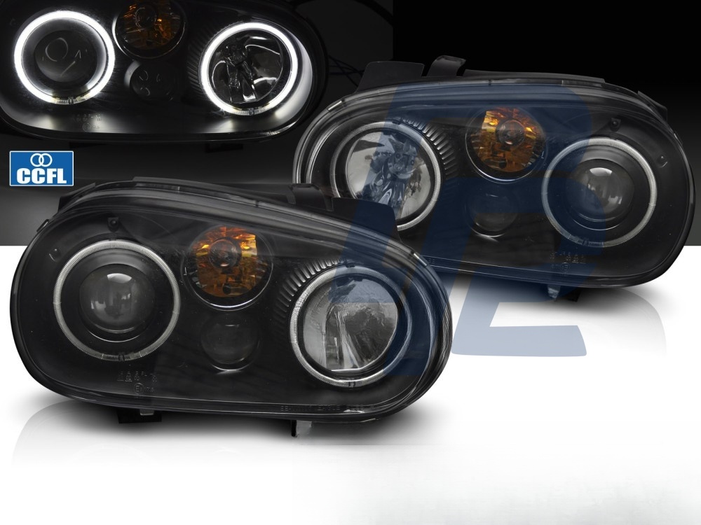 CCFL Angel Eyes Headlights Black for VW Golf IV 1997–2003 - 3