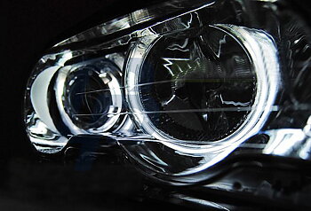 HEADLIGHTS BMW E46 04.99-08.01 COUPE CABRIO ANGEL EYES  CHROME CCFL