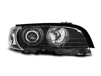 HEADLIGHTS BMW E46 04.99-03.03 COUPE CABRIO ANGEL EYES CCFL BLACK