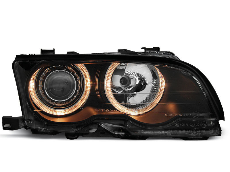HEADLIGHTS BMW E46 09.01-03.03 COUPE CABRIO ANGEL EYES BLACK