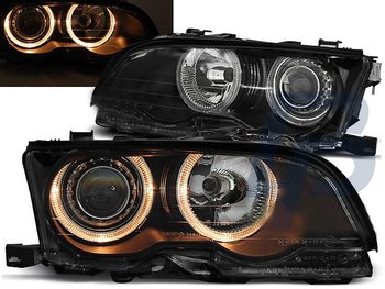 HEADLIGHTS BMW E46 09.01-03.03 COUPE CABRIO ANGEL EYES BLACK