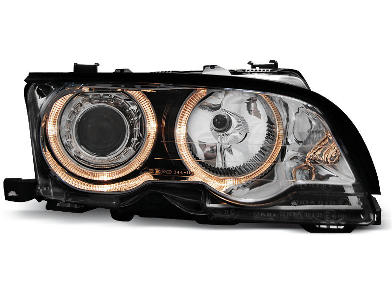 HEADLIGHTS BMW E46 09.01-03.03 COUPE CABRIO ANGEL EYES CHROME