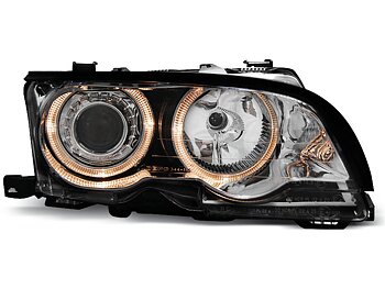 HEADLIGHTS BMW E46 09.01-03.03 COUPE CABRIO ANGEL EYES CHROME
