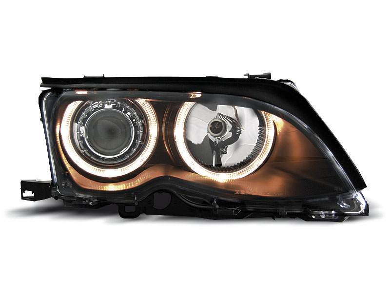 HEADLIGHTS BMW E46 09.01-03.05 ANGEL EYES BLACK
