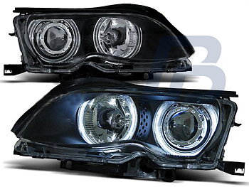 HEADLIGHTS BMW E46 09.01-03.05 ANGEL EYES BLACK