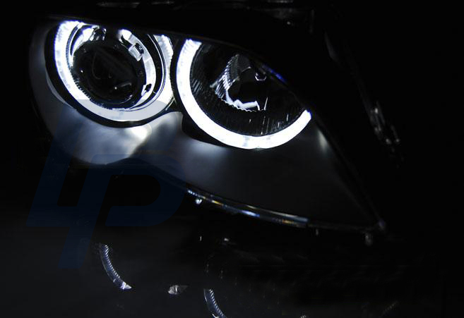 HEADLIGHTS BMW E46 09.01-03.05 ANGEL EYES LED BLACK - 2
